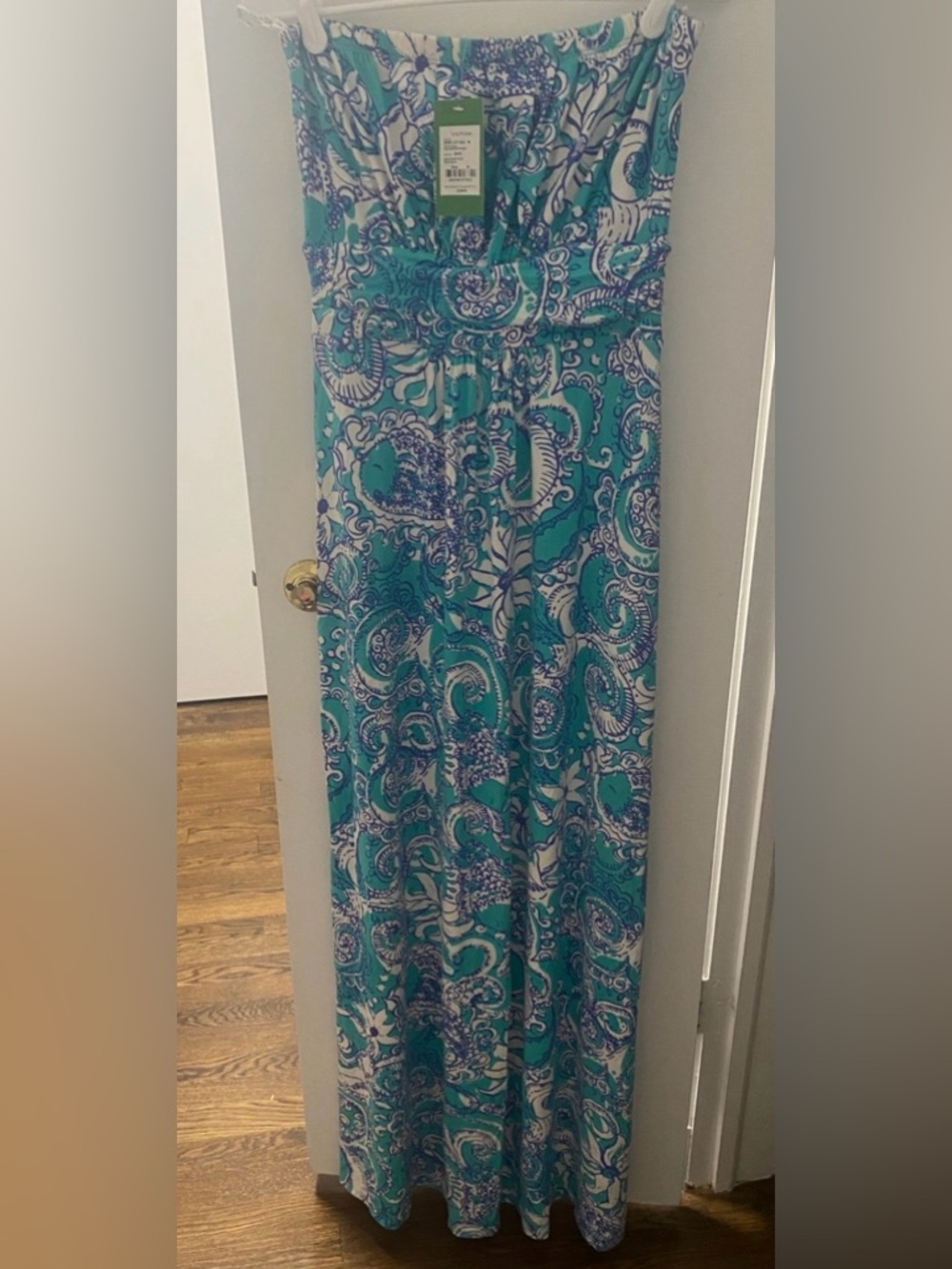 Lilly Pulitzer Holbrook Maxi Dress Seafoam Green Montauk Jersey Strapless M NWT - Picture 5 of 6